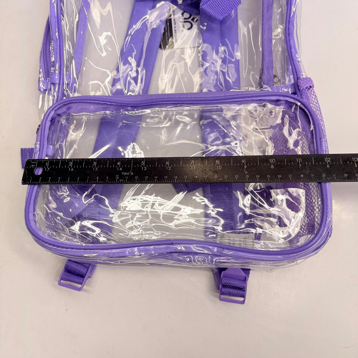 BWAP 17" Clear Plastic Backpack 17" x 12" x 6" Color Lavender BP1643