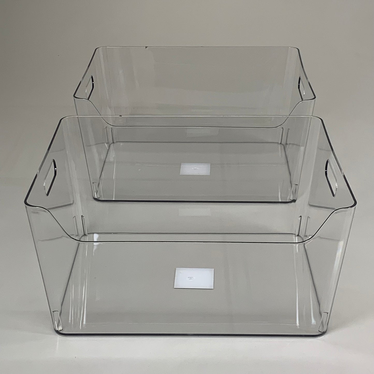 ZA@ SIMPLY TIDY (2 PACK) Storage Bin w/ Handles Premium Quality Plastic 13" x 9.5" x 5.5" Clear 738064