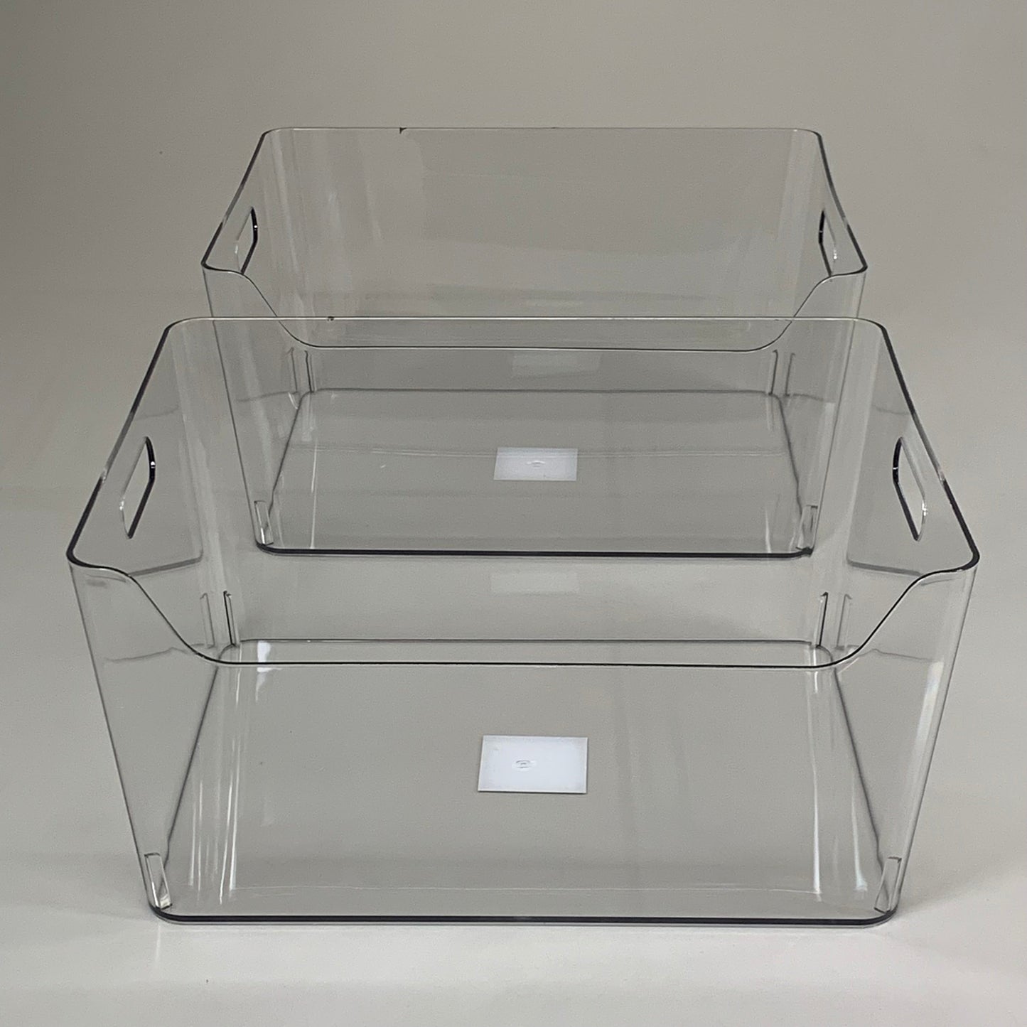 ZA@ SIMPLY TIDY (2 PACK) Storage Bin w/ Handles Premium Quality Plastic 13" x 9.5" x 5.5" Clear 738064 A