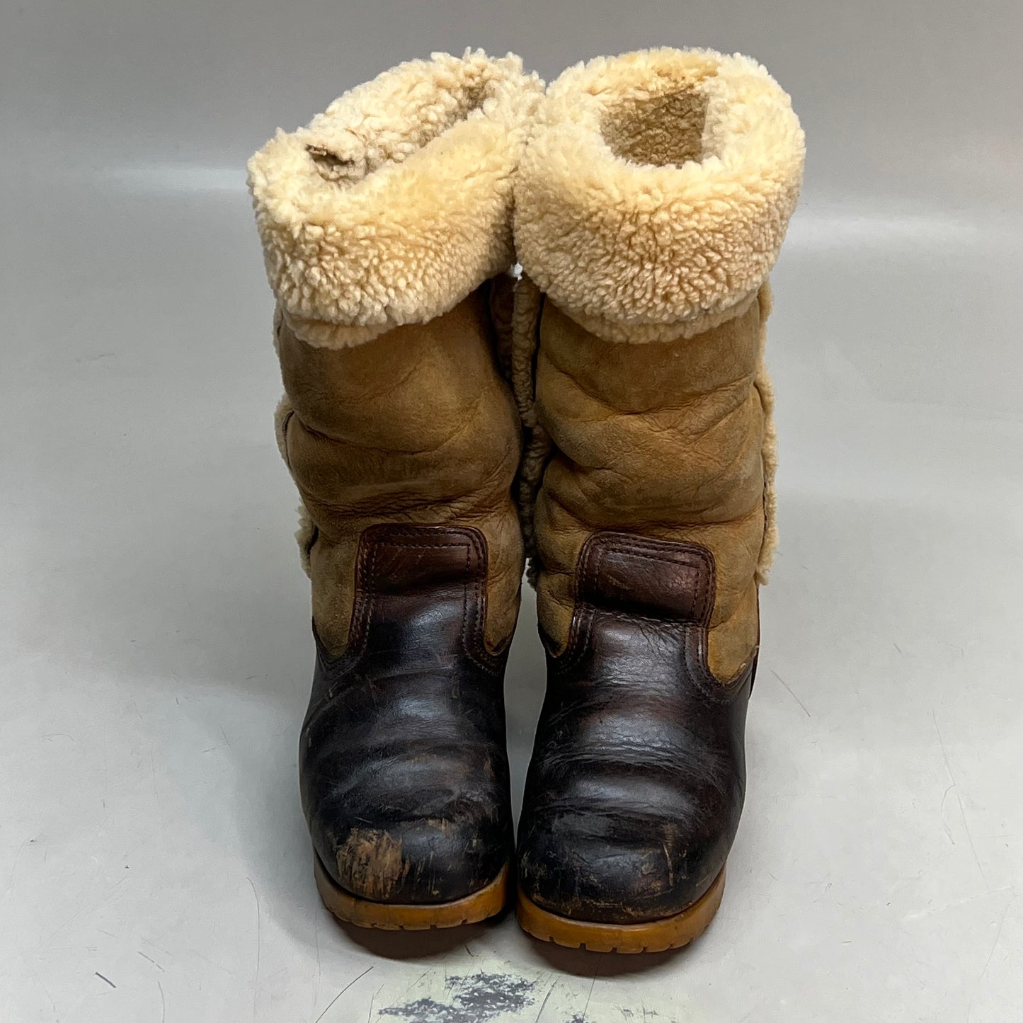 DEXTER USA Suede & Leather Fur Lined Boots  Women's Sz 12 Brown (Pre-Owned)