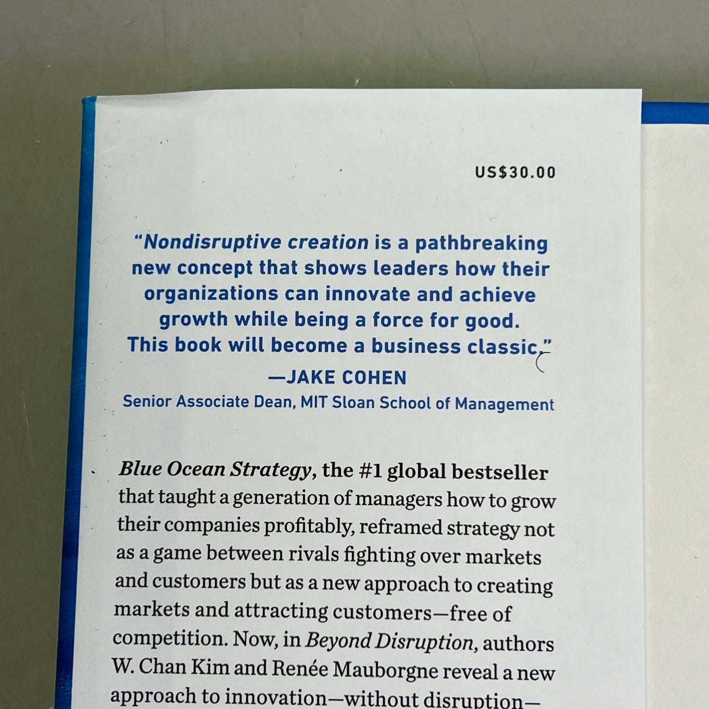 BEYOND DISRUPTION  Global Bestseller By W. Chan Kim & Renee Mauborgne Hardback