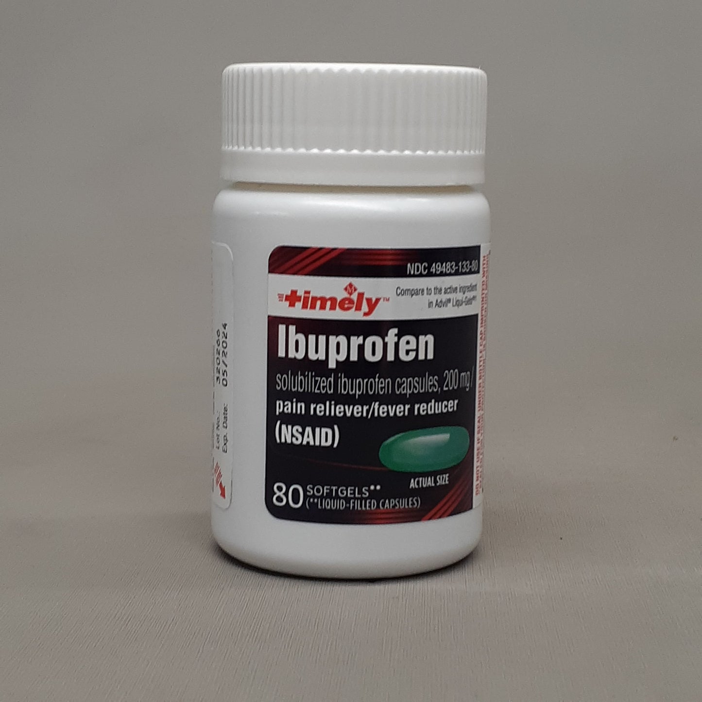TIMELY Ibuprofen 18-PACK! 80 Softgels 200mg Pain Reliever/Fever Reducer BB 05/24 (New)