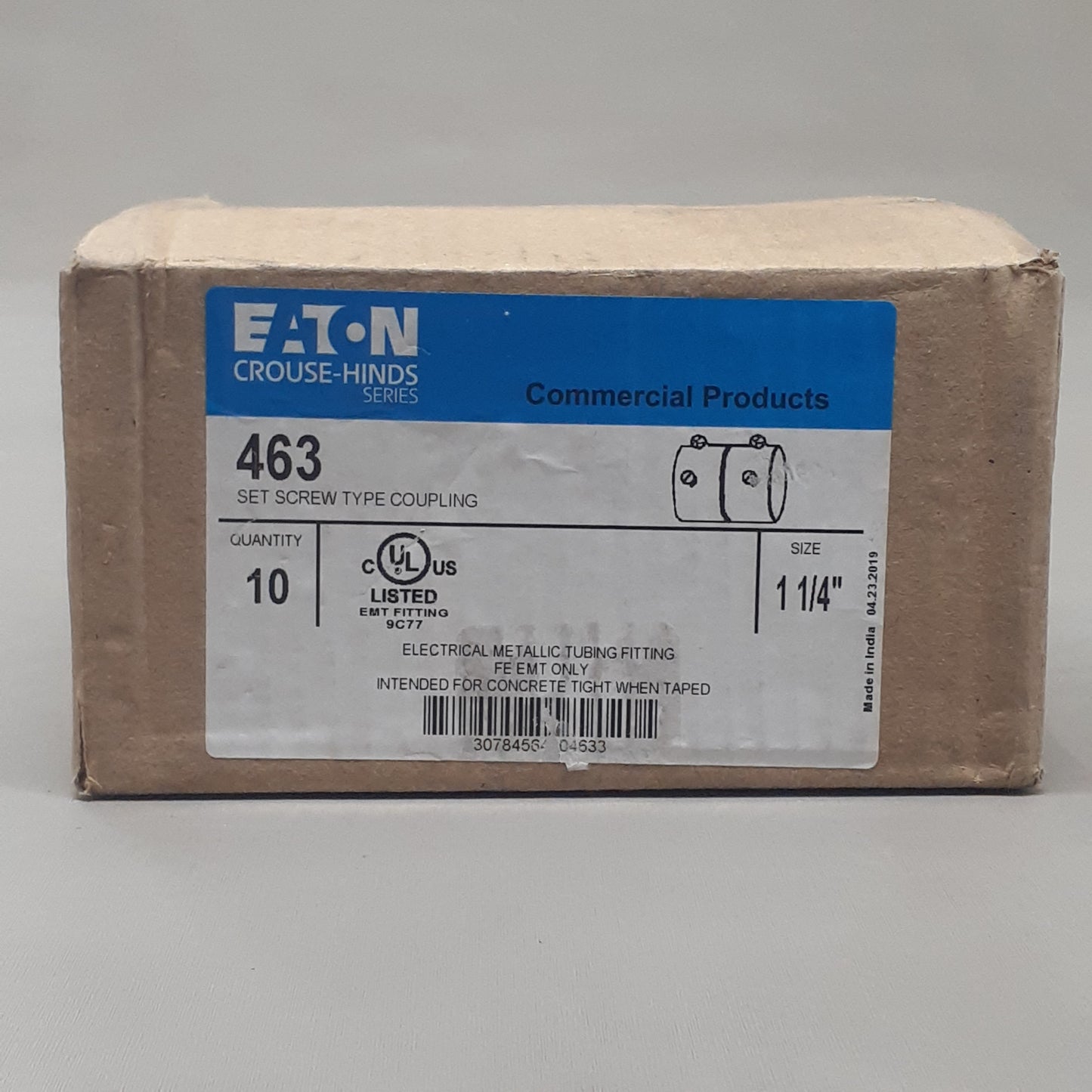 EATON CROUSE HINDS 10 PK! 1.25" STL Emt Set/Screw Coupling (New)
