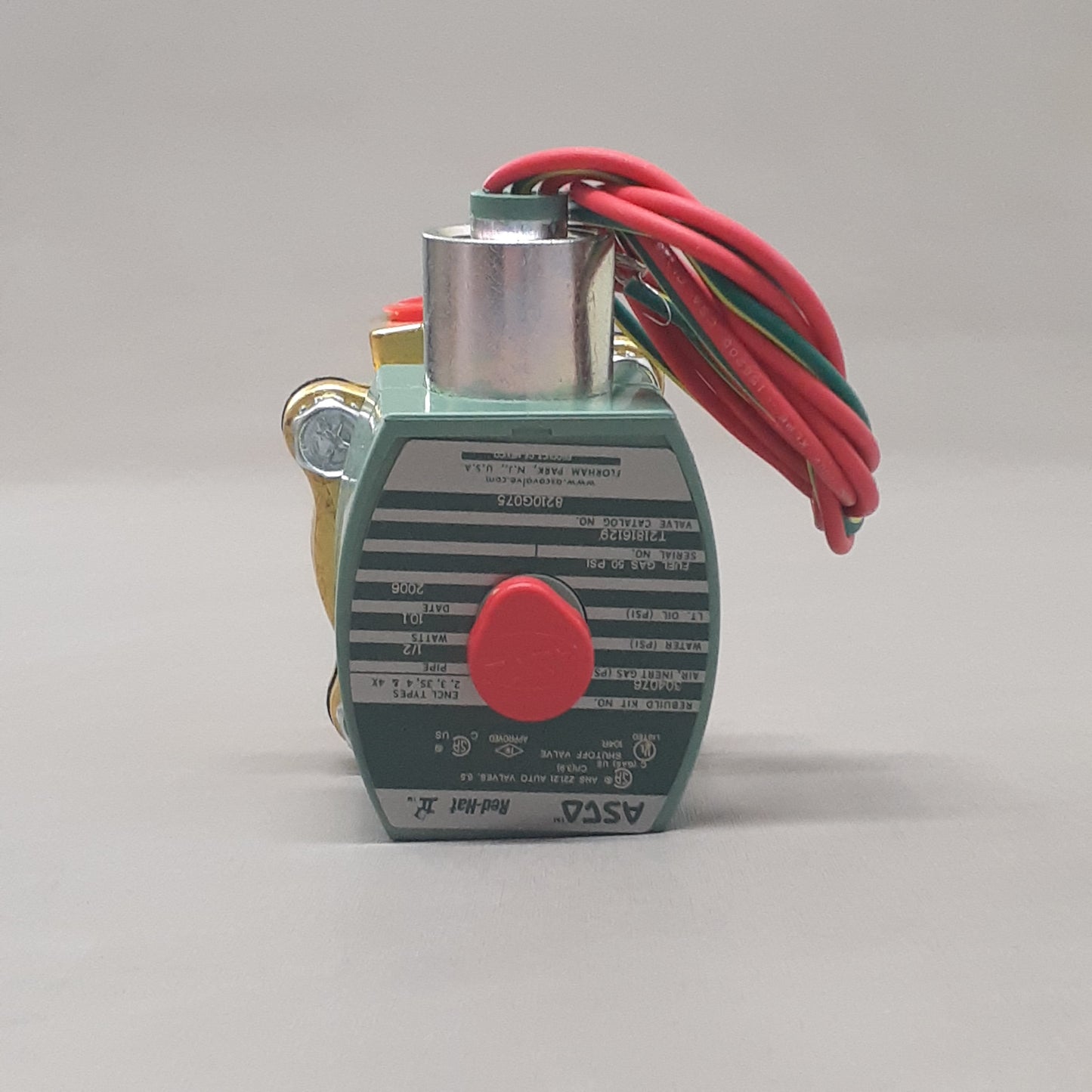 ASCO REDHAT Fuel Gas Solenoid Valve: 1/2 in Pipe Size, 50 psi Max. Op Pressure Differential Air/Inert Gas (New)