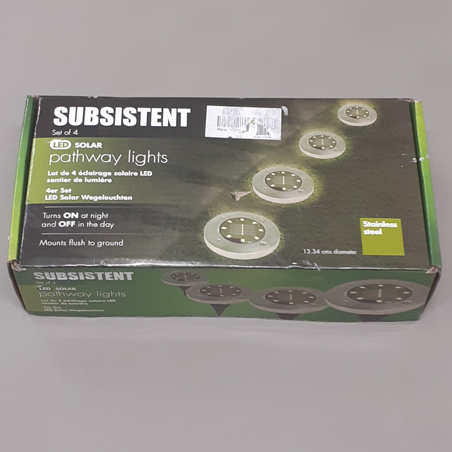 SUBSISTENT 4-Pk! LED Solar Pathway Lights (New)