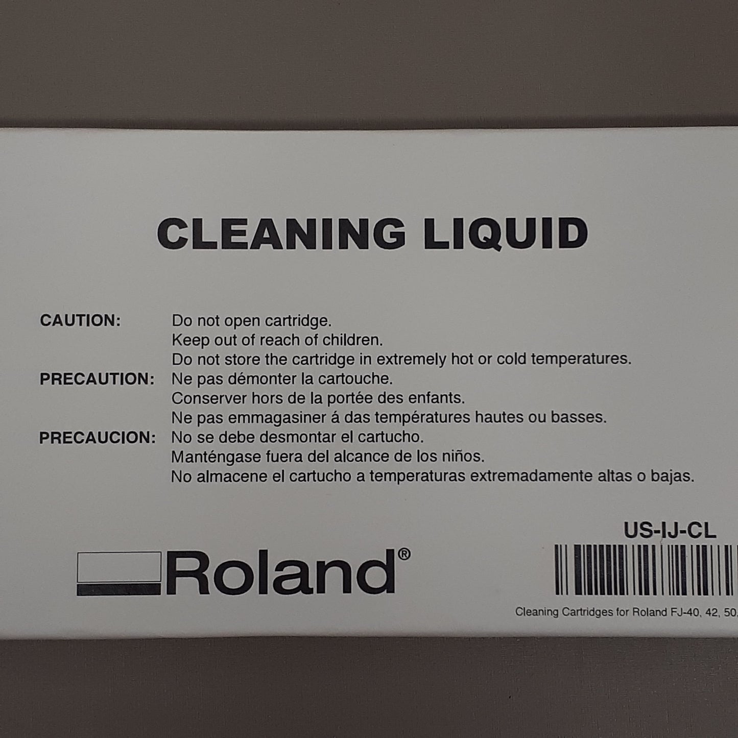 ROLAND Cleaning Cartridge for Water-Based Inks (New)