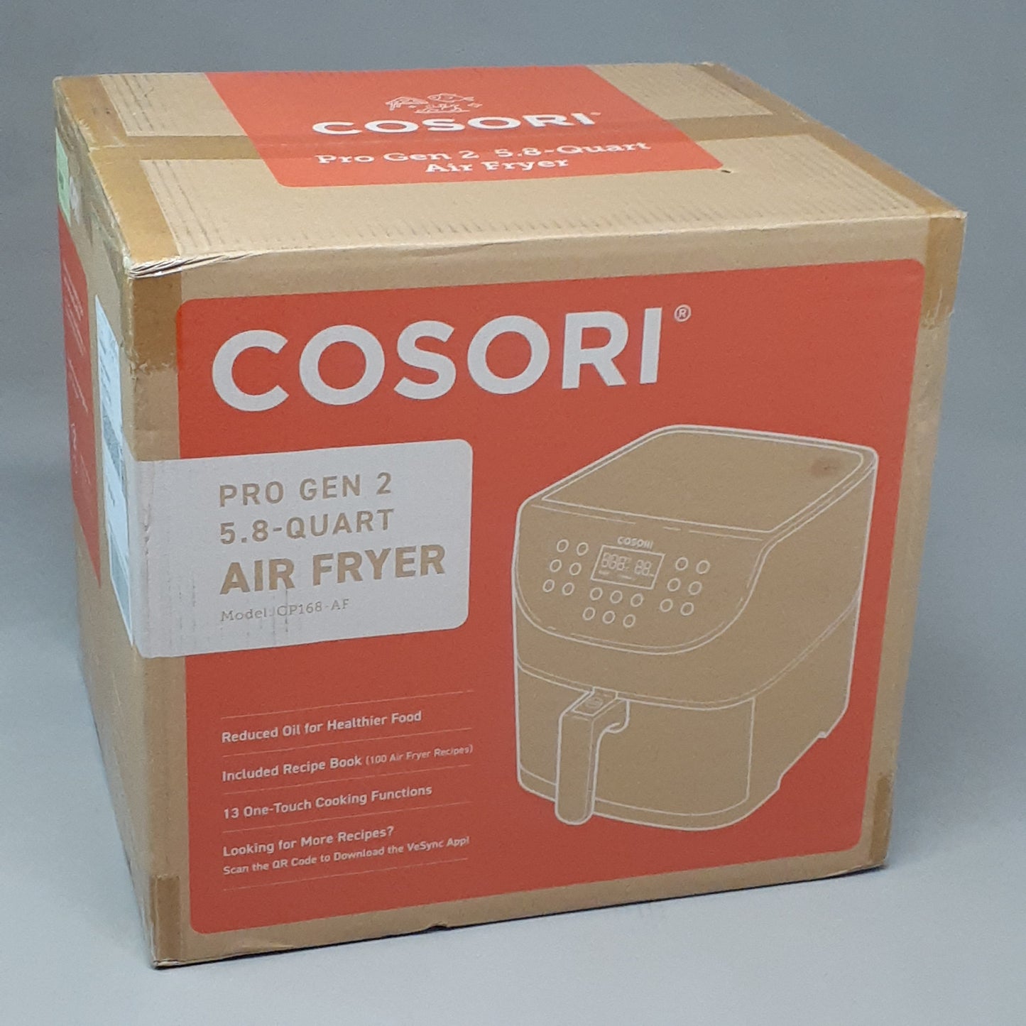 COSORI Gen 2-Premium 5.5 LITRE Grey Air Fryer White CP168-AF (New)