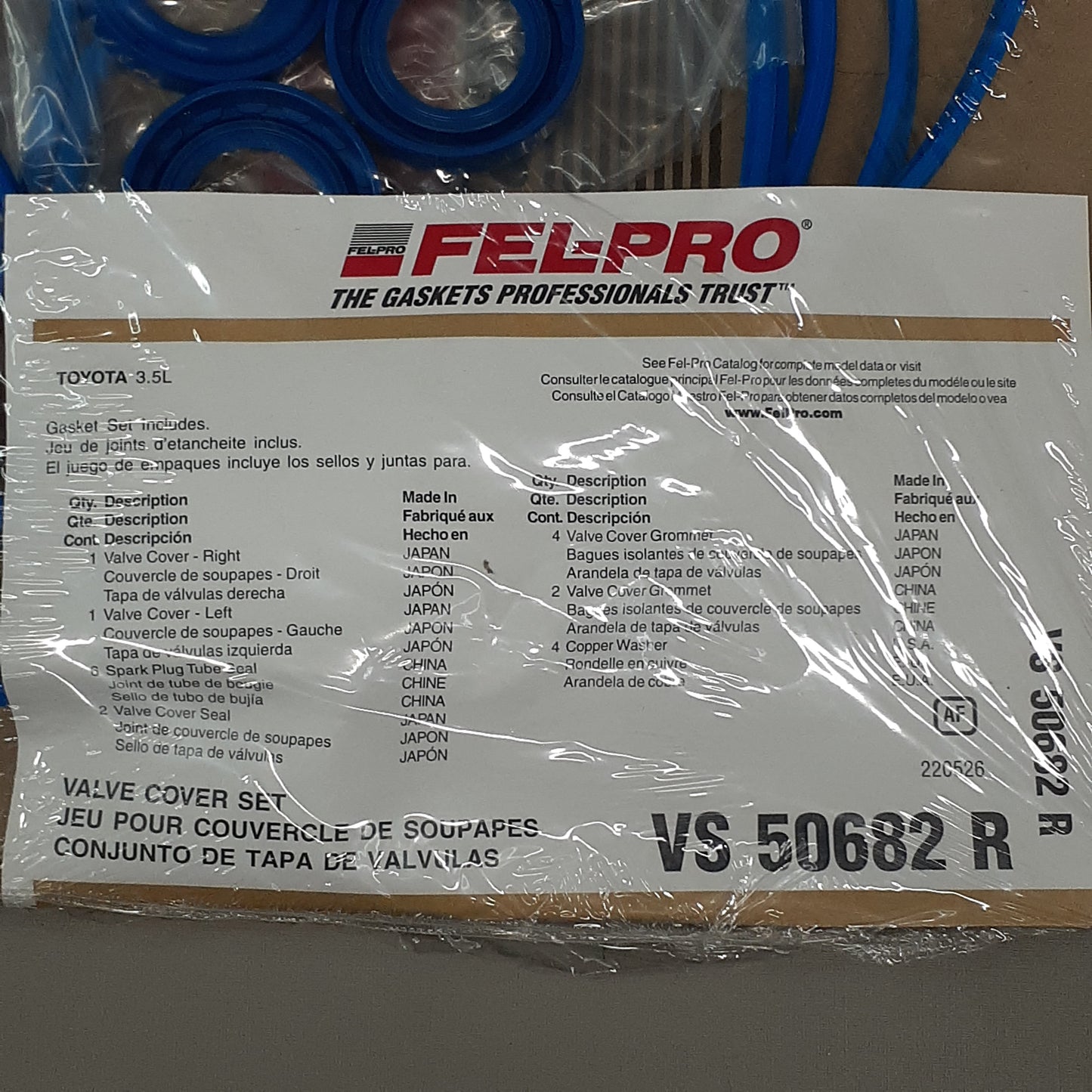 FEL-PRO Valve Cover Gasket Set VS 50682 R (New)