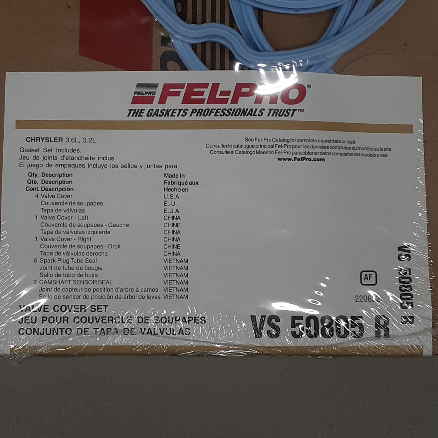 FEL-PRO Valve Cover Gasket Set VS 50805 R (New)