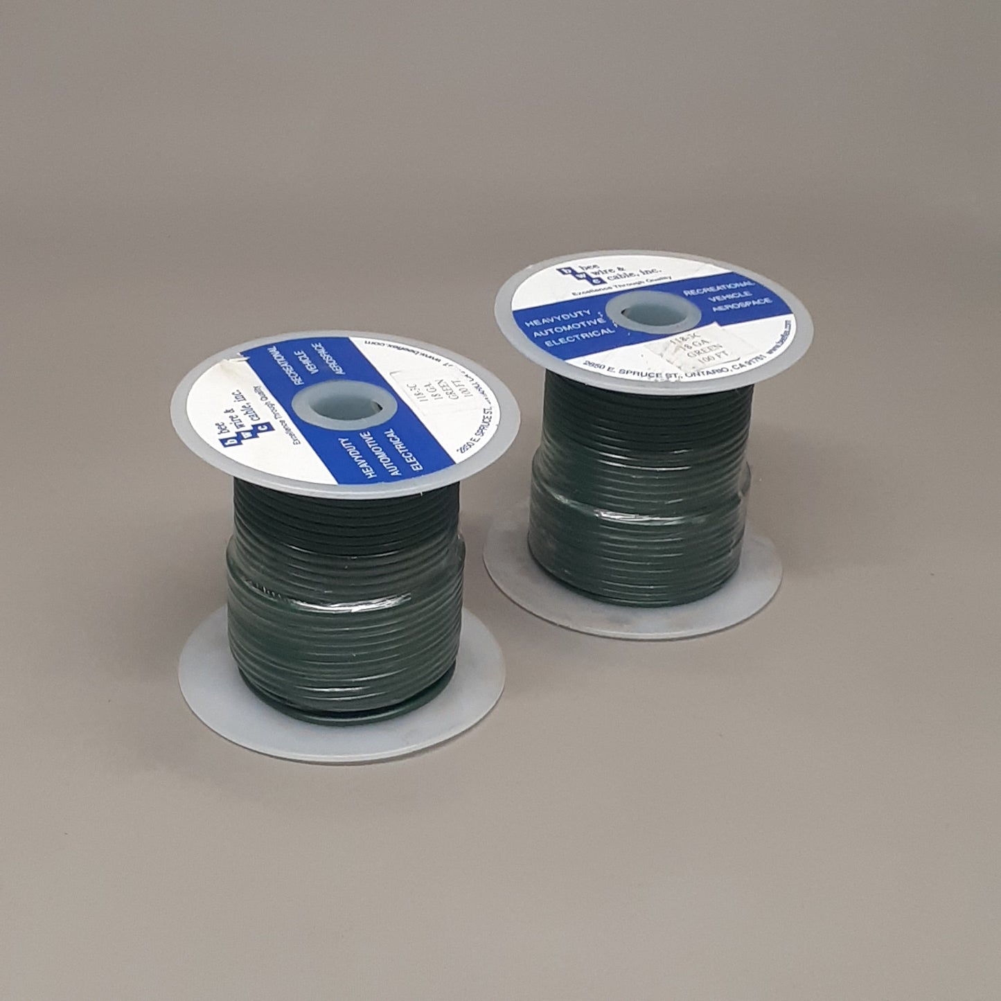BEE WIRE & CABLE INC. 2-Pack! 100' Heavy Duty Green Cable 118-3A (New)