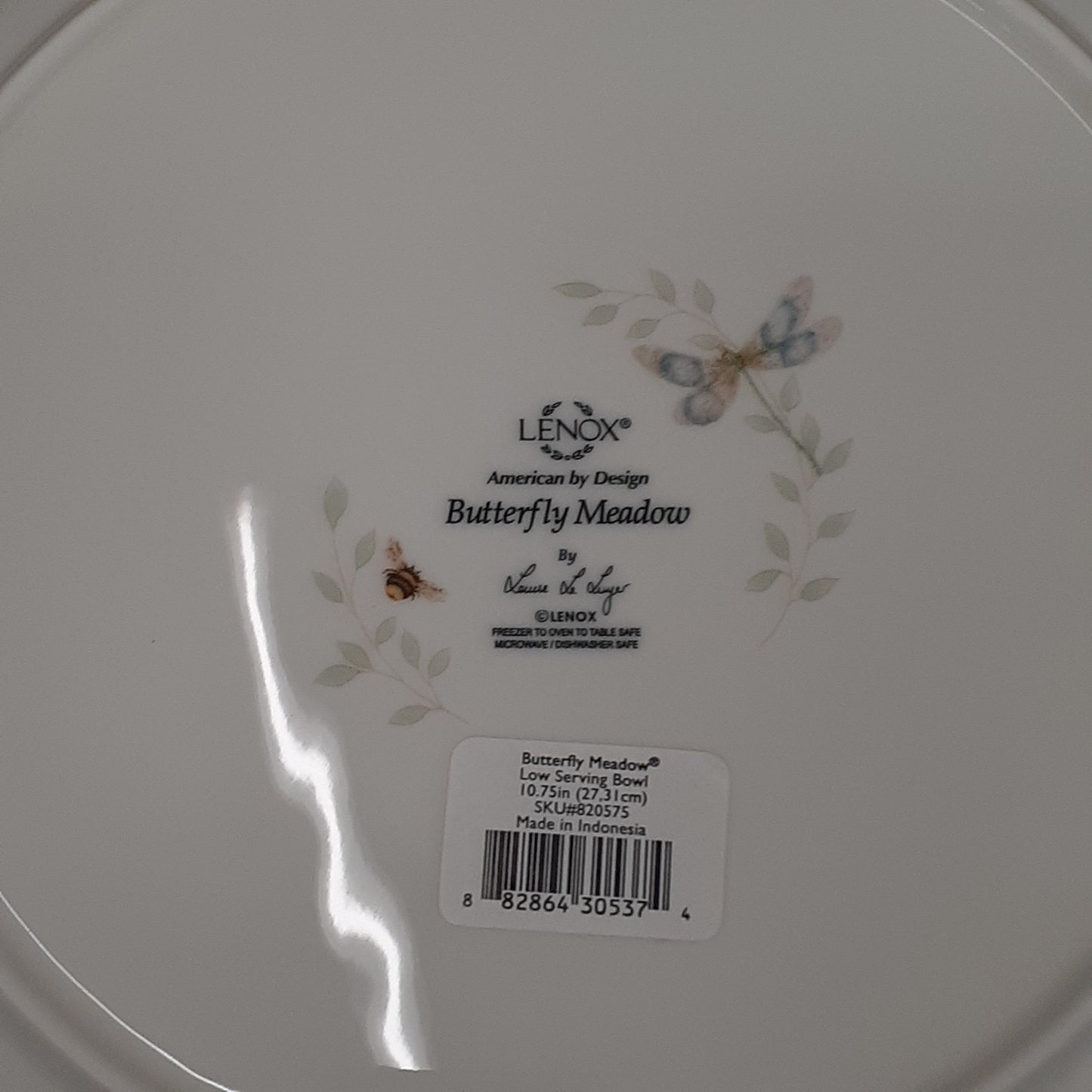 LENOX Butterfly Meadow White Low Serving Bowl 11" (New)