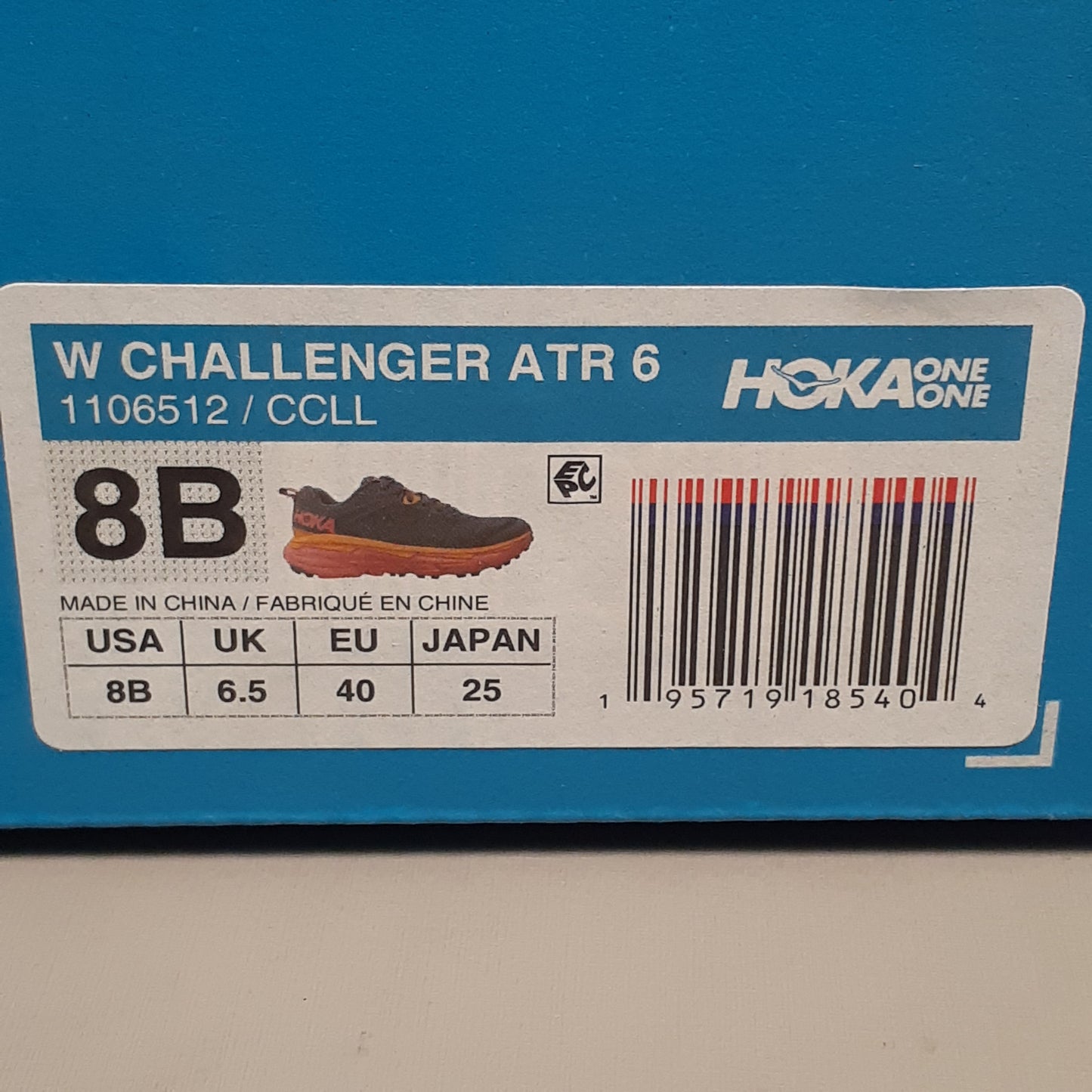 HOKA Challenger ATR 6 Running Shoe Womens Size 8B CCLL 1106512(New)