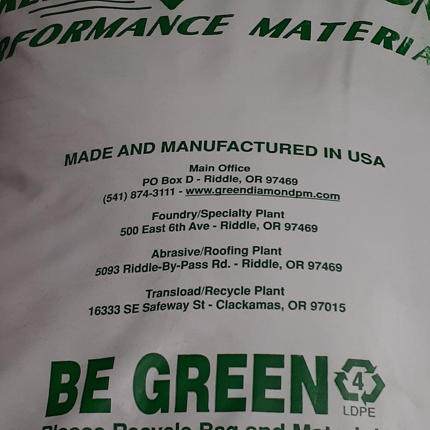 GREEN DIAMOND Performance Abrasive Sand Materials 50lb bag (New)