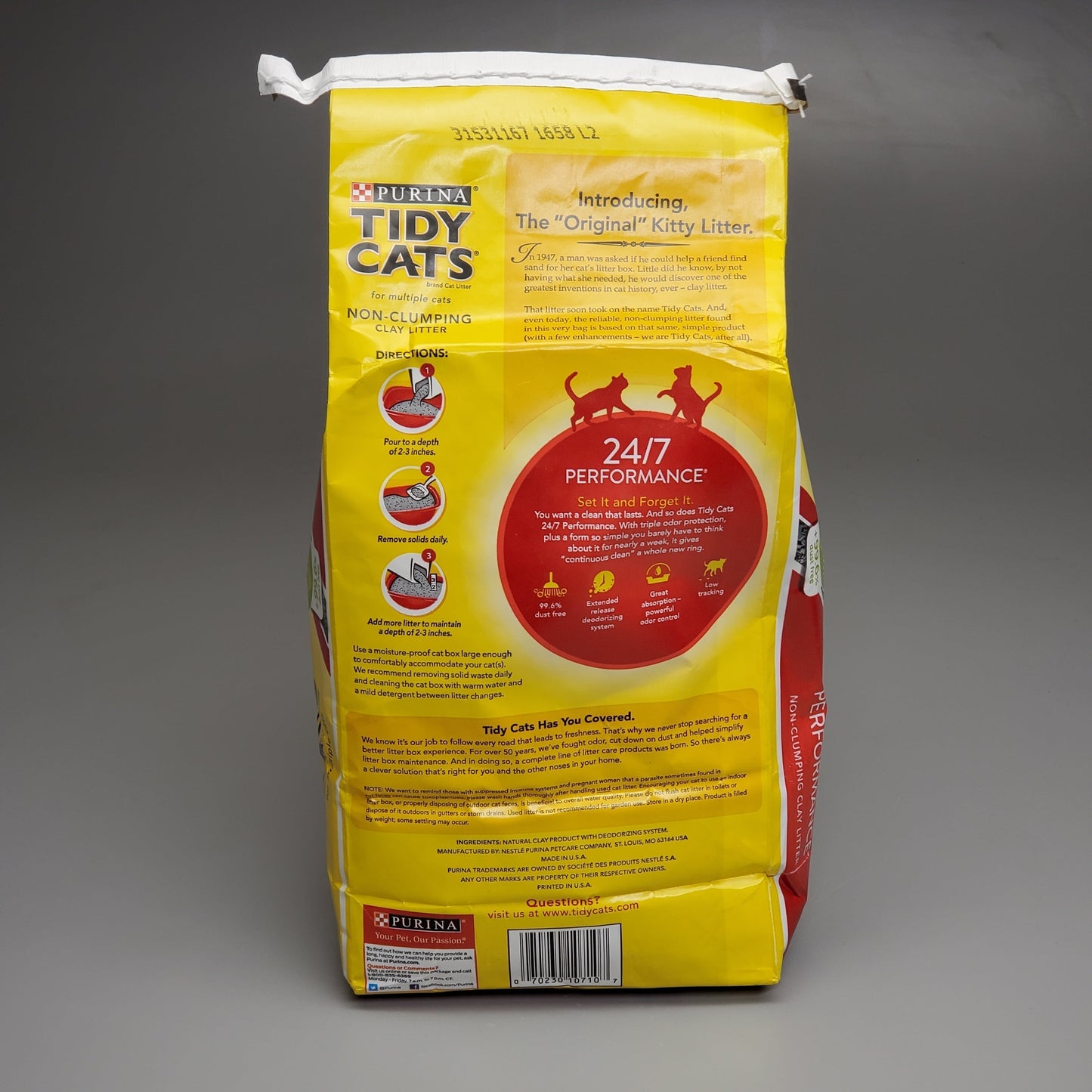 ZA@ PURINA 40 POUNDS! (4 Bags) Tidy Cats Non Clumping Cat Litter 10 lb. Bags G