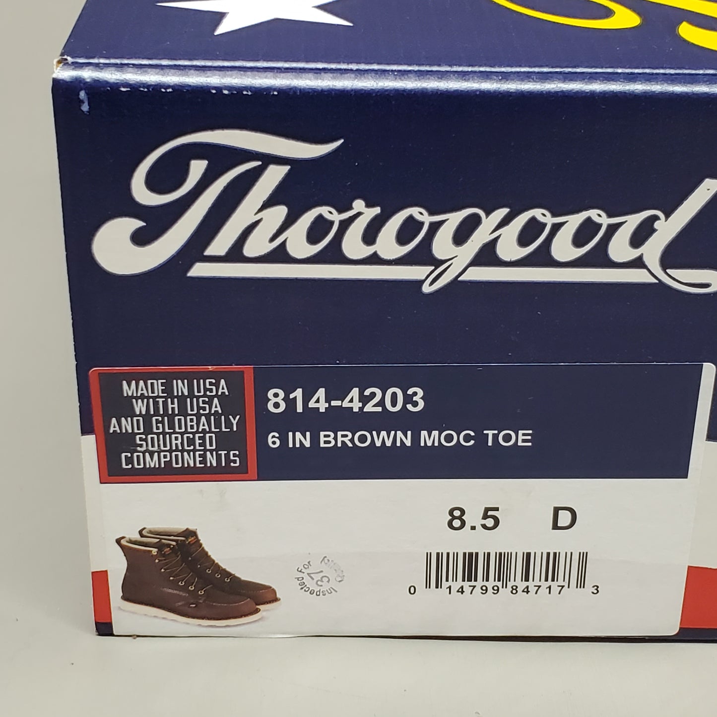THOROGOOD American Heritage 6" Wedge Mens Soft Toe Work Boots Sz 8.5 W D 814-4203 (New)
