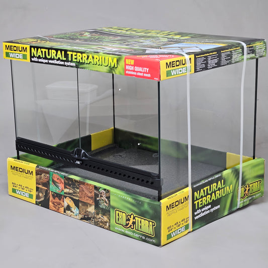 EXO-TERRA Natural Terrarium Reptile Habitat Medium-Wide 24" x 18" x 18"  (New)