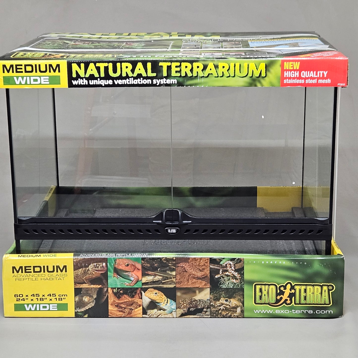 EXO-TERRA Natural Terrarium Reptile Habitat Medium-Wide 24" x 18" x 18"  (New)