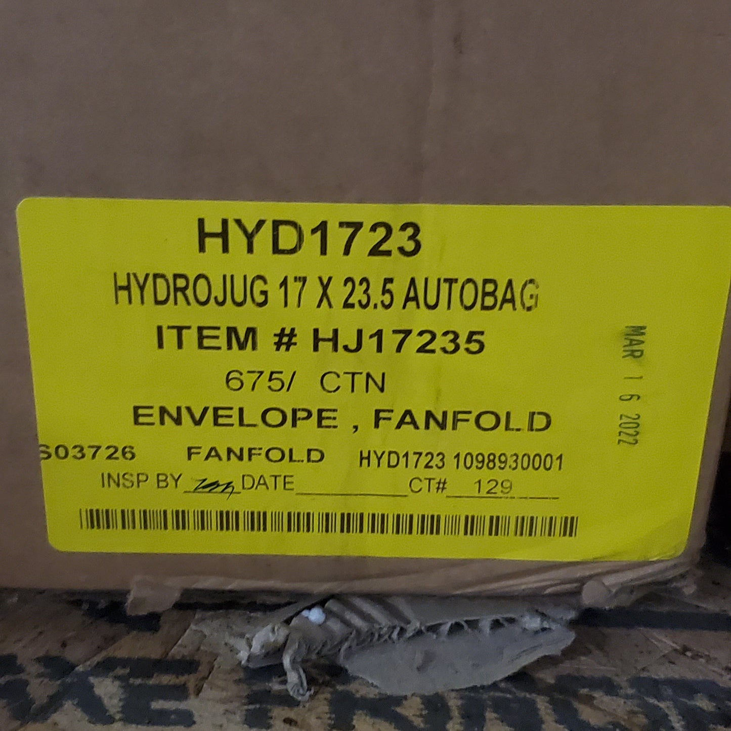 Box of 750 Autobags Fanfold Poly Bags for Shipping and Packaging 17"X23.5" HYD1723 (New Other Adv. HydroJug)