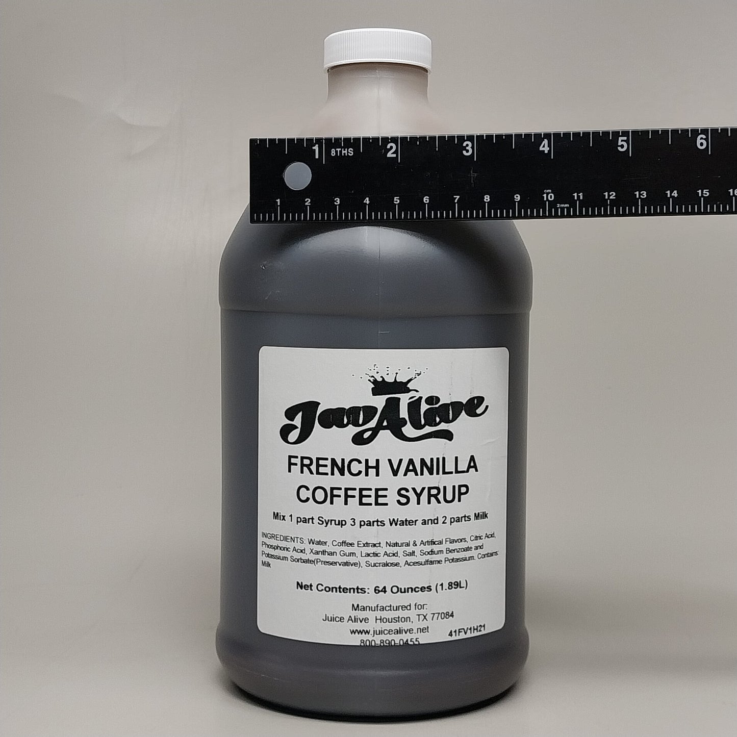 ZA@ JAVALIVE (6 PACK) French Vanilla Coffee Syrup 64 oz each BB 08/26 B