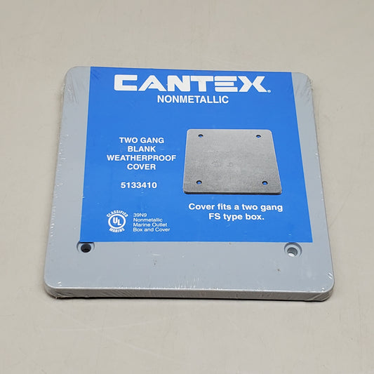 CANTEX NonMetallic Two Gang Blank Weatherproof Cover Grey 5133410