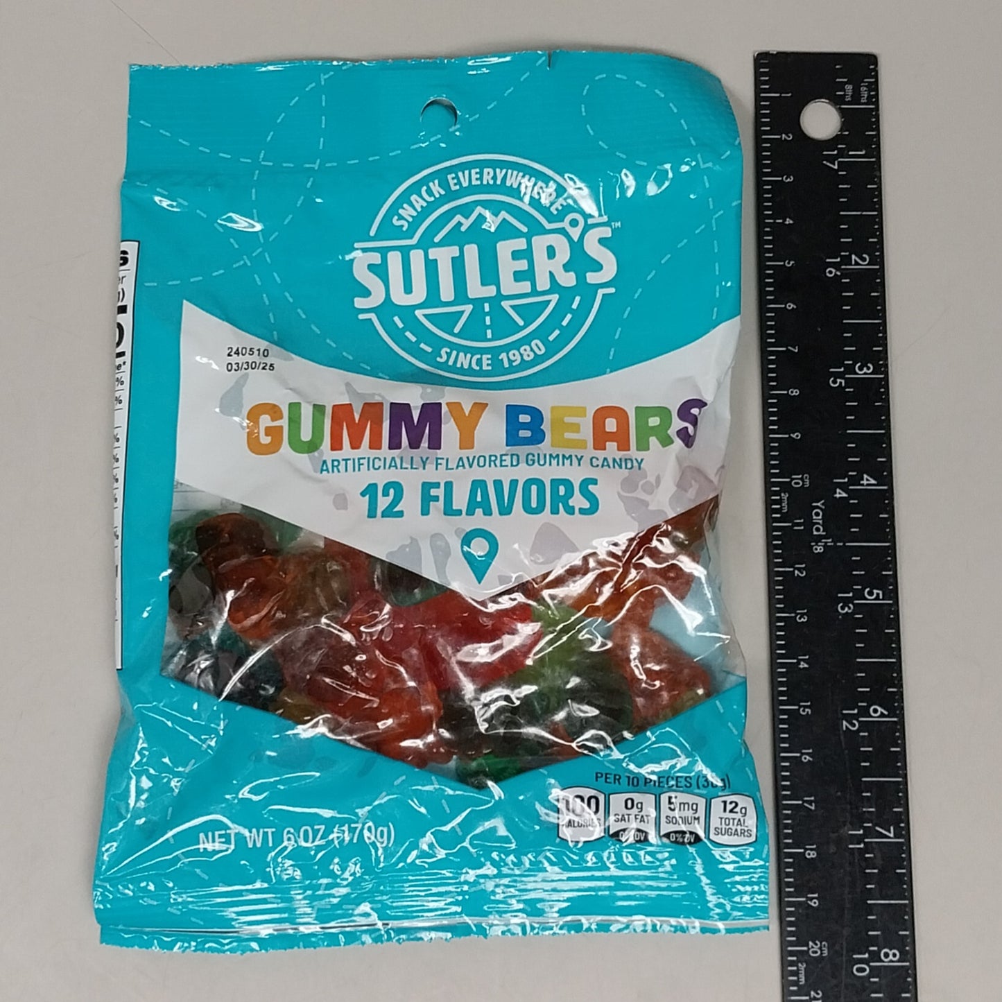 SUTLERS Gummy Bears (4-PK) 6 oz Each Artificially Flavored Gummy Candy Exp 03/2025