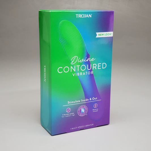 TROJAN Divine Contoured Vibrator Personal Massager Multi-Speed 3 Variable Speeds