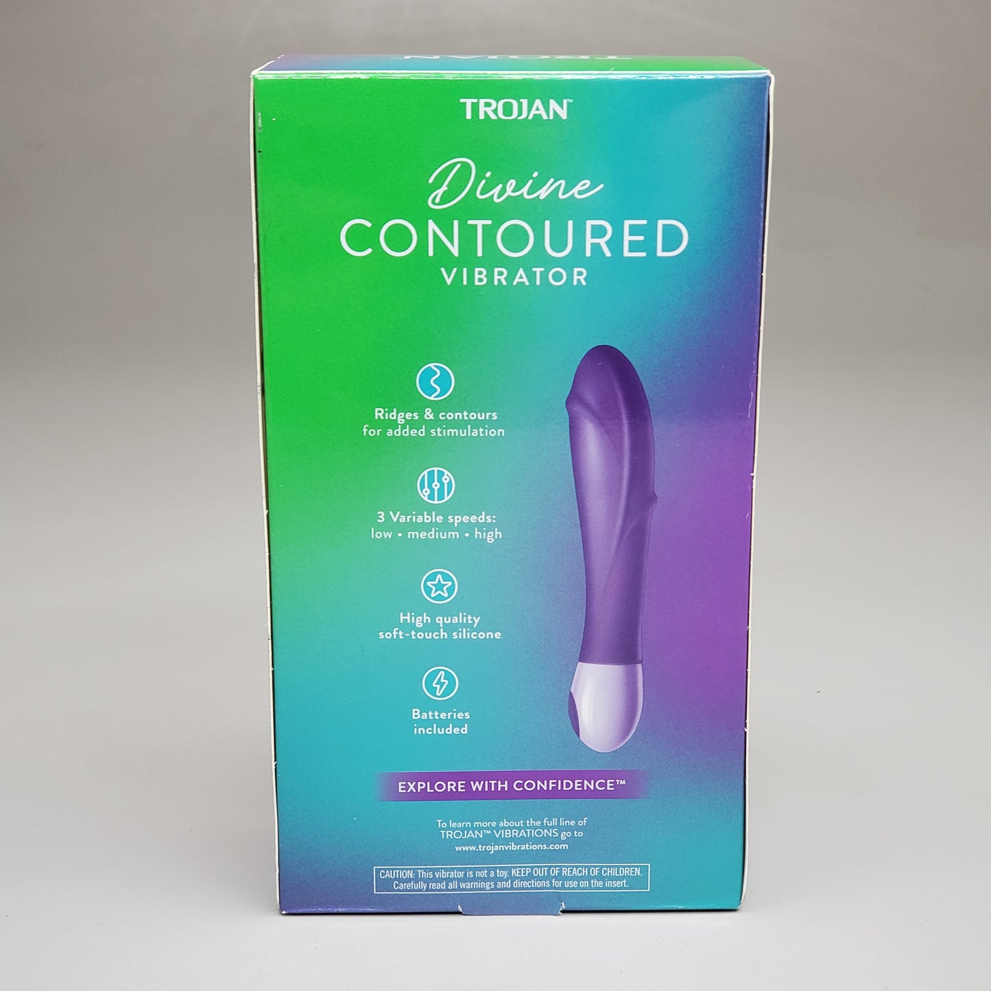 TROJAN Divine Contoured Vibrator Personal Massager Multi-Speed 3 Variable Speeds