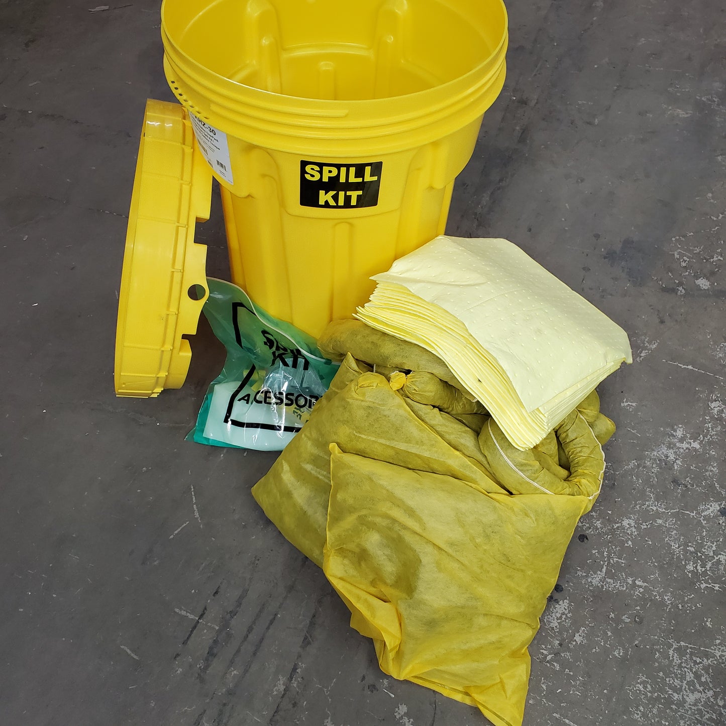 SPILLTECH HazMat 30-Gallon OverPack Salvage Drum Spill Kit SPKHZ-30