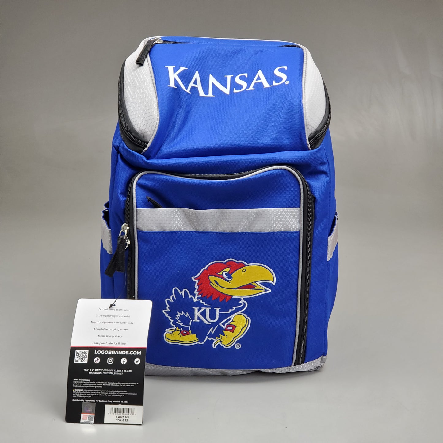 LOGO BRANDS Kansas University Backpack Cooler 18" 157-613