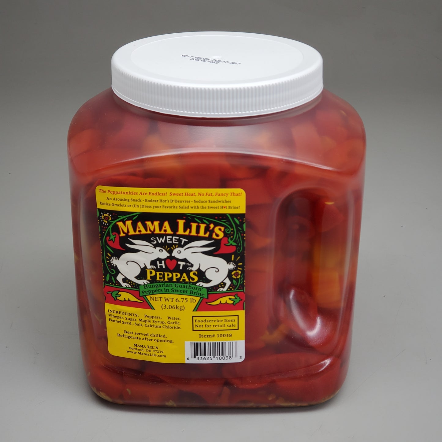 MAMA LIL'S (4 PACK) Hungarian Goathorn Peppers in Sweet Brine 6.75 lbs BB 02/27