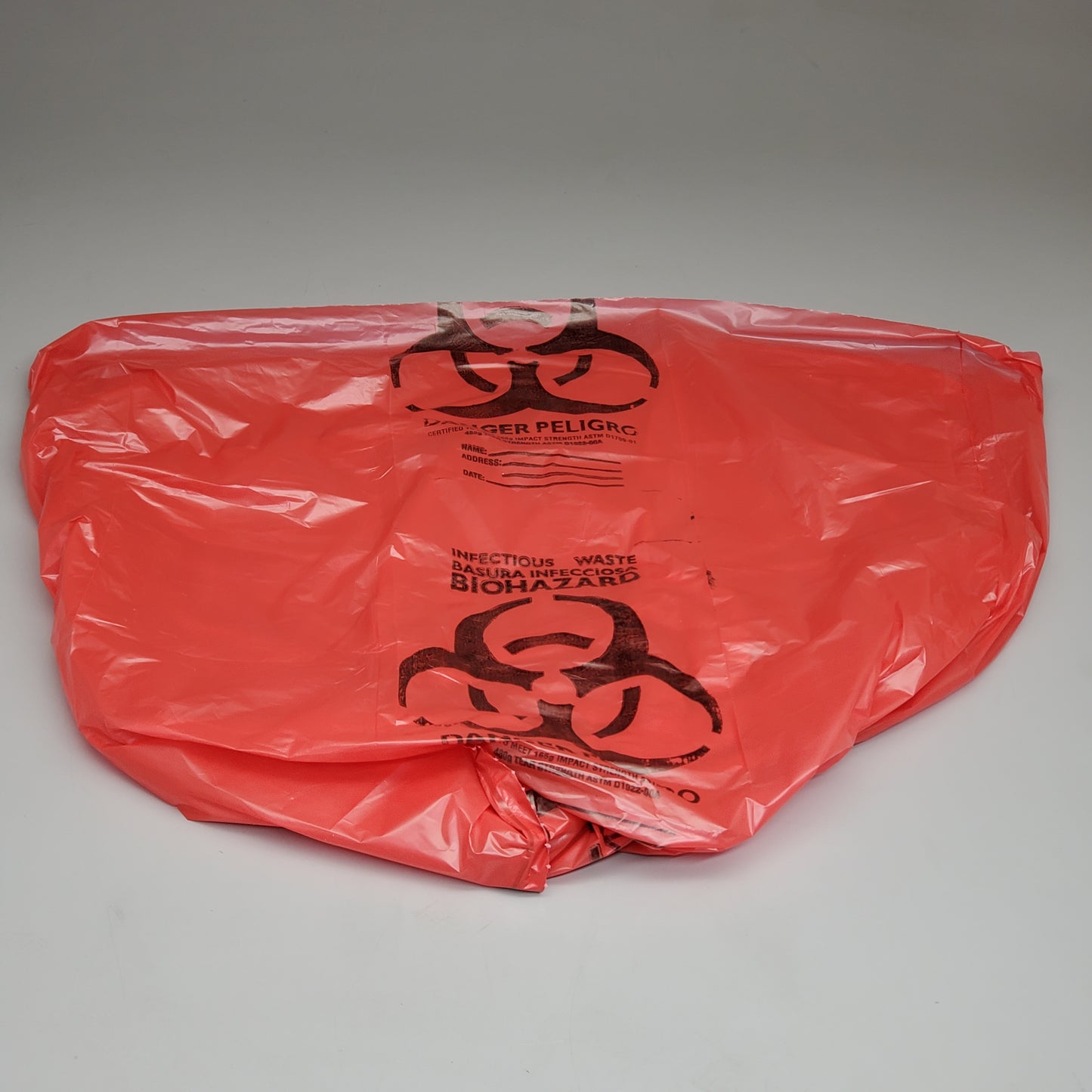 NOVOLEX (500 PACK) Danger Infectious Waste Can Liners Red 8-10 Gallon 24"X23" A4823PR