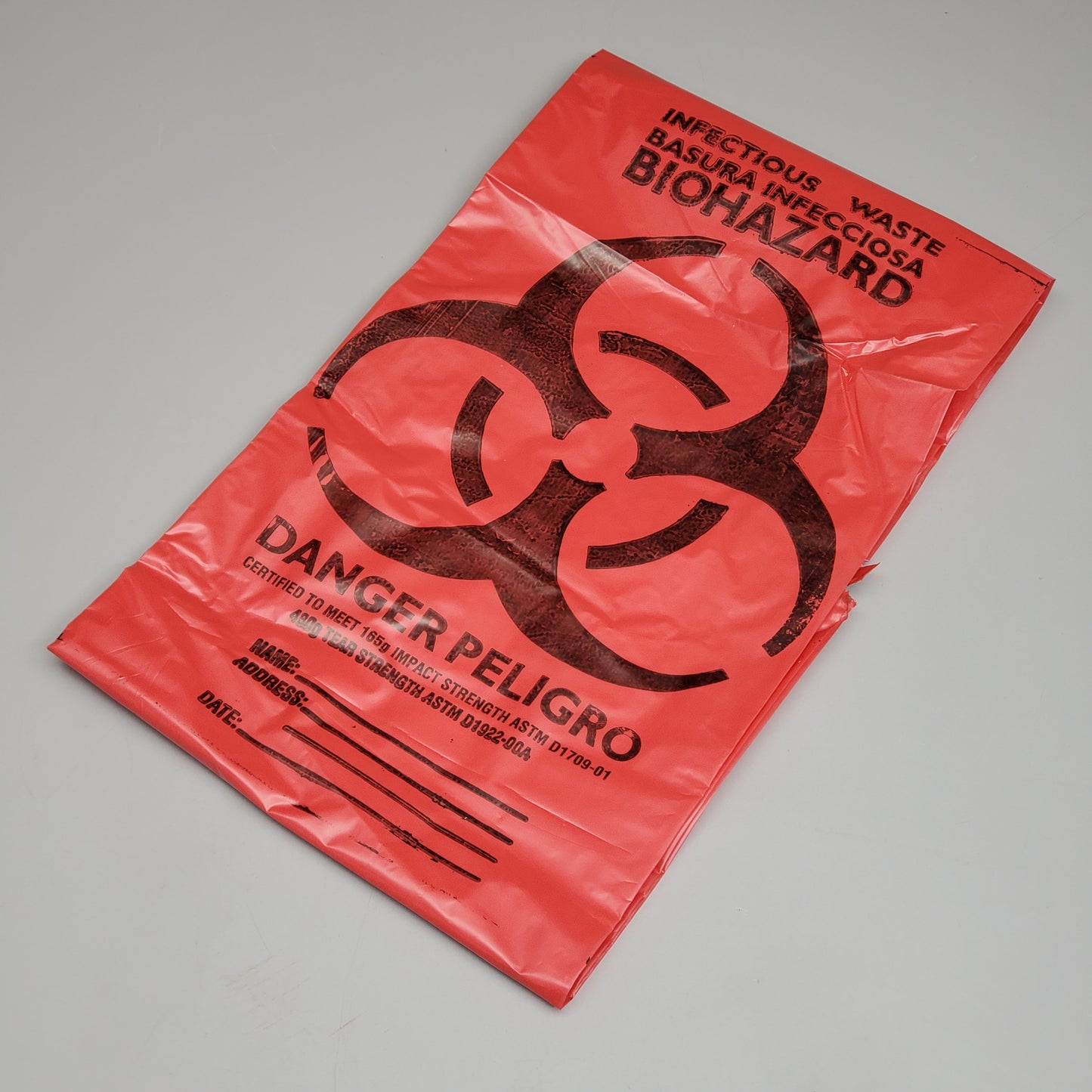 NOVOLEX (500 PACK) Danger Infectious Waste Can Liners Red 8-10 Gallon 24"X23" A4823PR