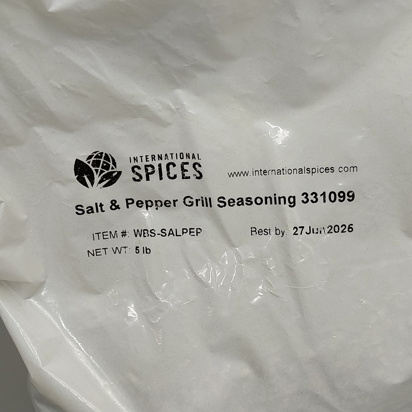 INTERNATIONAL SPICES Salt & Pepper Grill Seasoning 331099 5 lbs BB 06/27/26 (New Other)