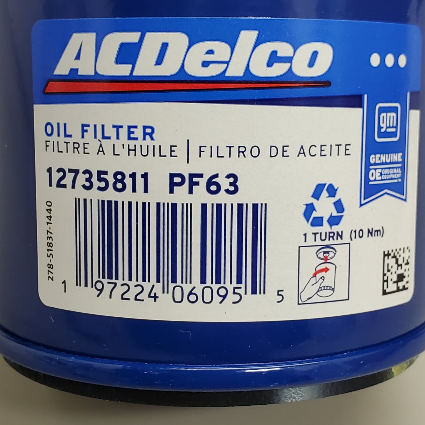 ACDELCO Oil Filter 12735811 PF63 GM OE Genuine