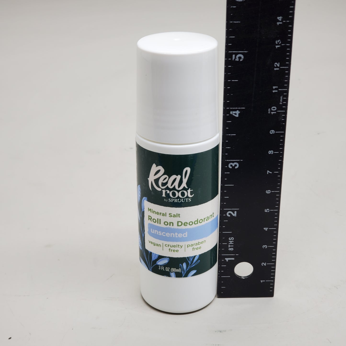 REAL ROOT by Sprouts (3 Pack) Roll on Deodorant Unscented Mineral Salt 3 fl oz BB 8/28