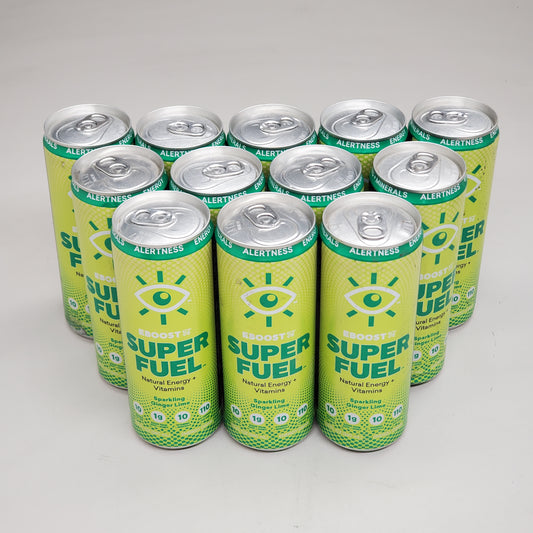 EBOOST 12PK! Super Fuel Energy Drinks Sparkling Ginger Lime 11.5 fl oz (5/25)