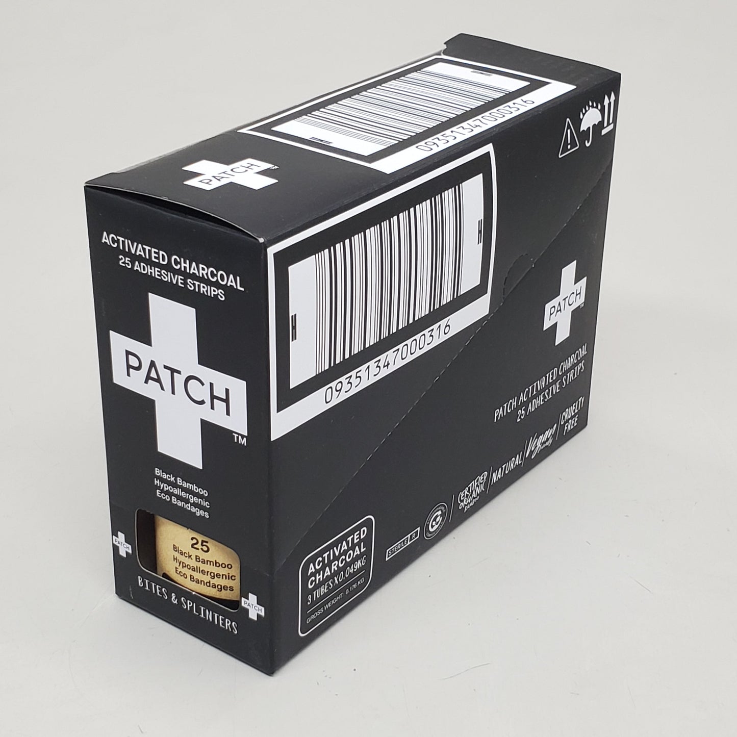 ZA@ NUTRICARE (75 Bandages) Patch Charcoal Bamboo Bandages 3/4"x3-11/32" BB 10/24 D