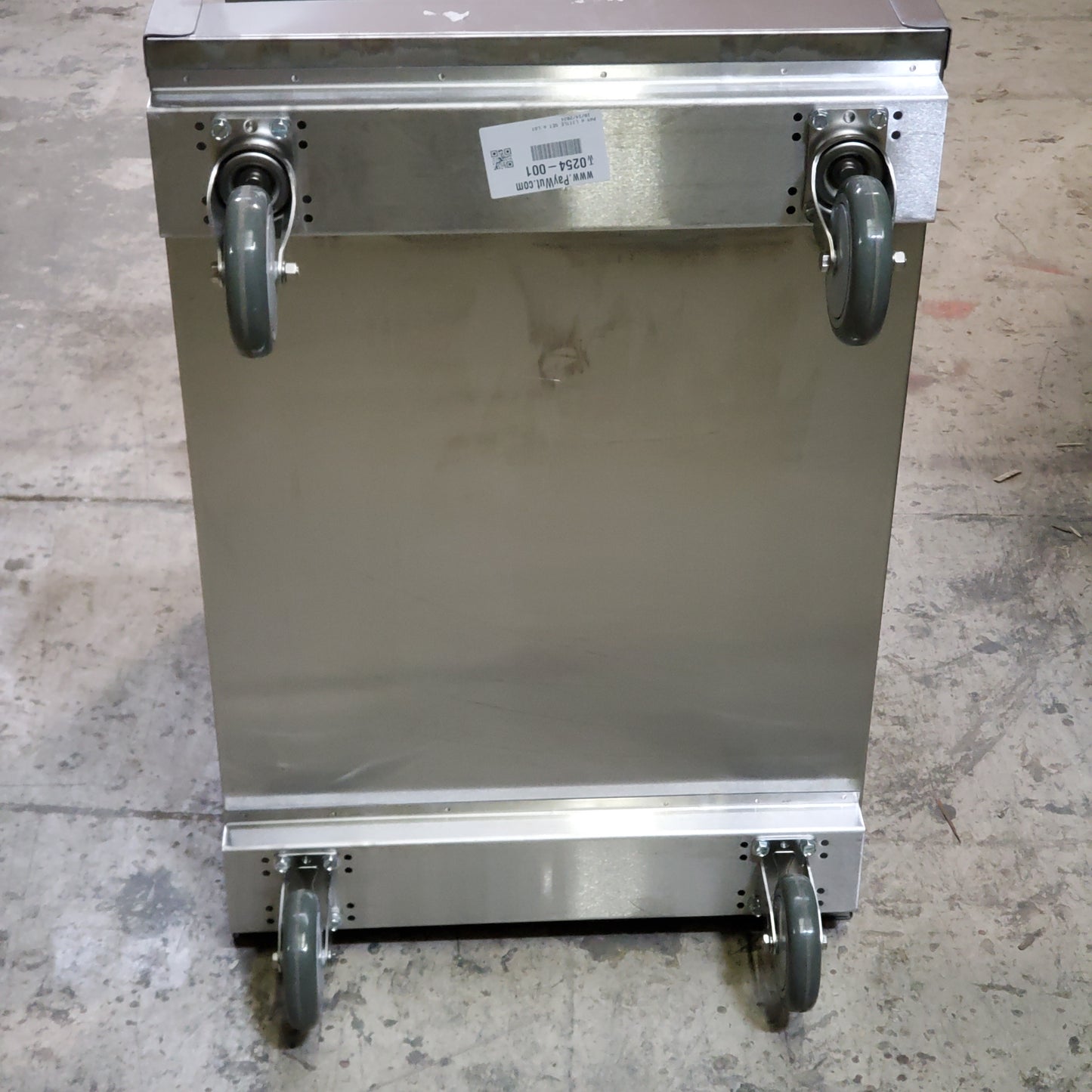 DURHAM Stainless Rolling Stock Cart 2 Shelf 36"Lx24"Wx35"T (Handle Bent Slightly)