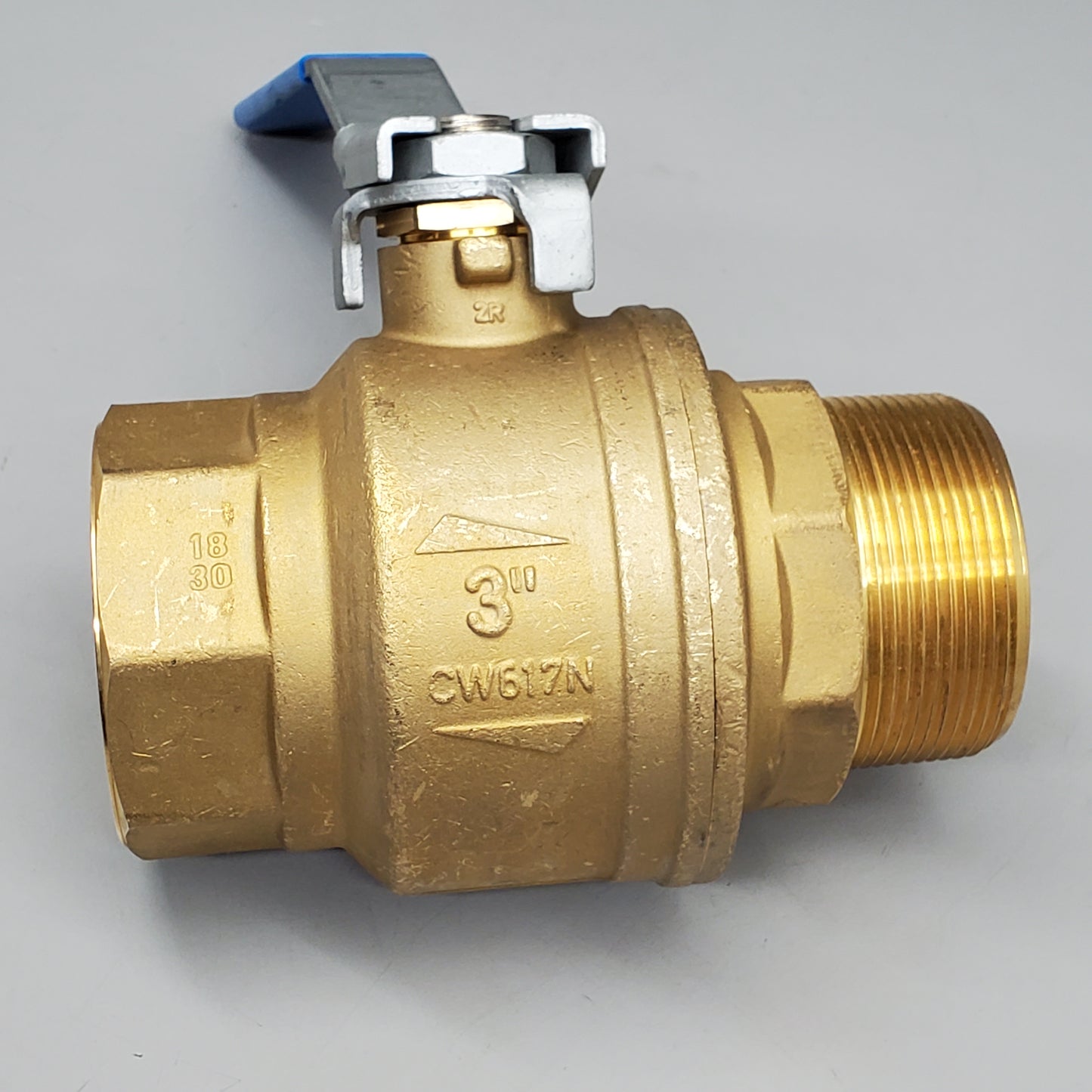 RUB INC Brass Ball Valve 3" Male - Female Full Port CW617N (New Open Box)