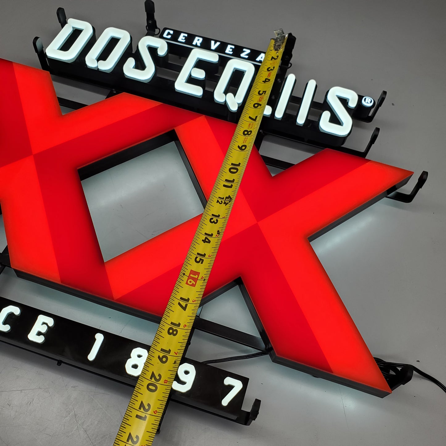 DEKKERS Stock LED Sign Cervez Dos Equis XX Since 1897 21"x24" DE221246