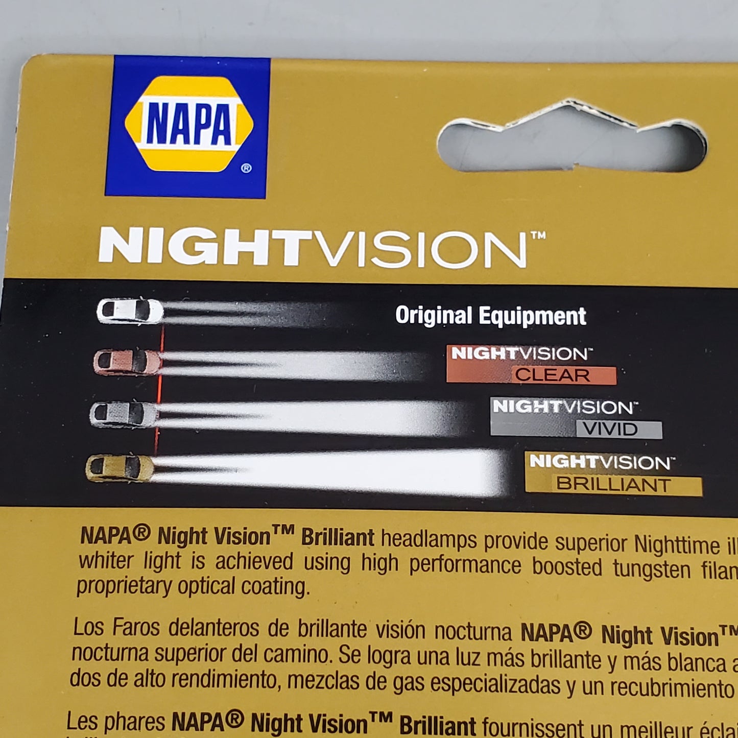 NAPA (2 Pack) NightVision Brilliant Halogen Headlamps H7 High/Low Beam Whitest/Brightest BPH7NVB2-N 12V 55W