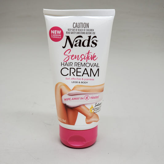 NADS Sensitive Hair Removal Cream Legs & Body 5.1 fl oz 4 Min Wipe Away