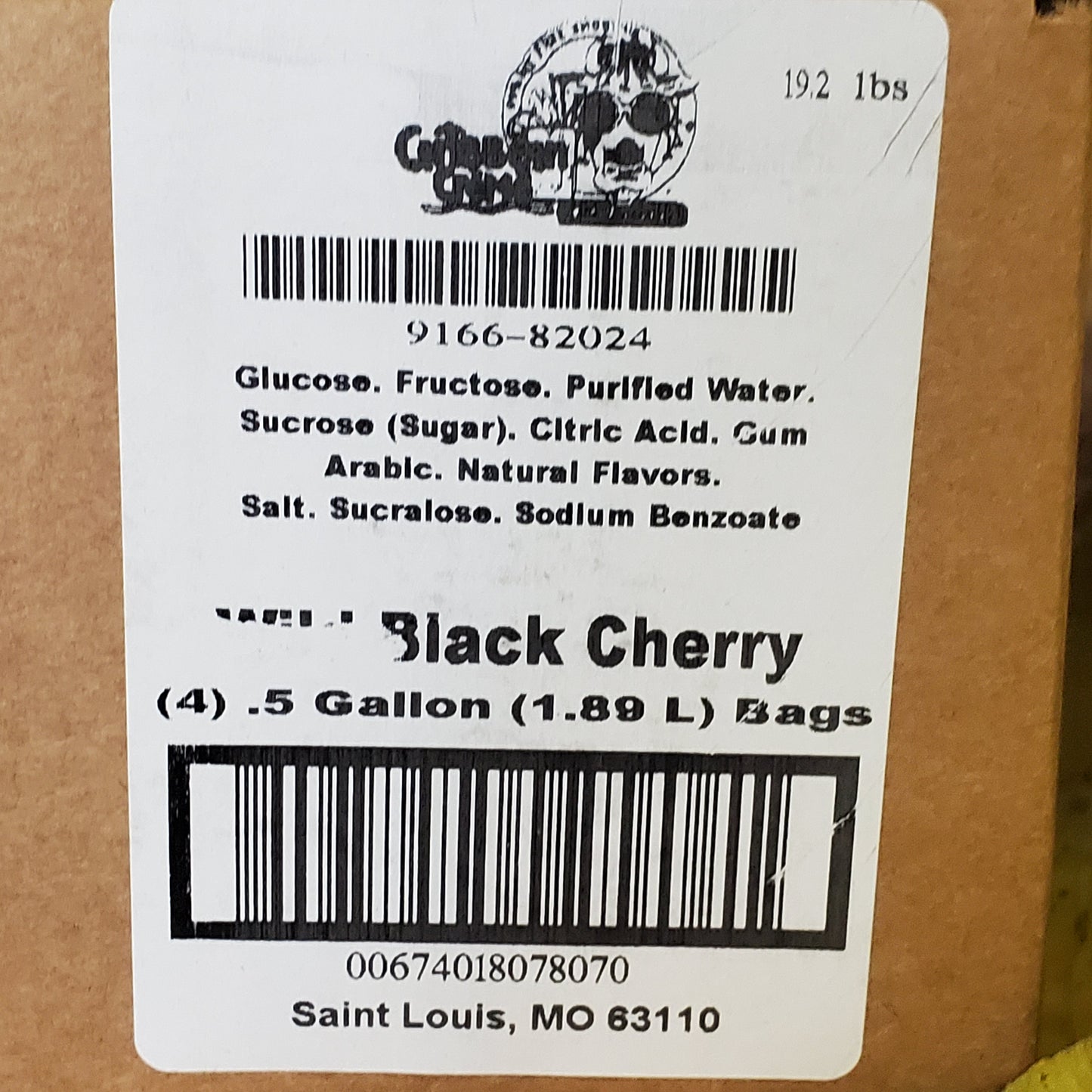 CARIBBEAN CREME (4 Bags .5 Gal) Wild Black Cherry All Natural Fountain Syrup 9166-82024