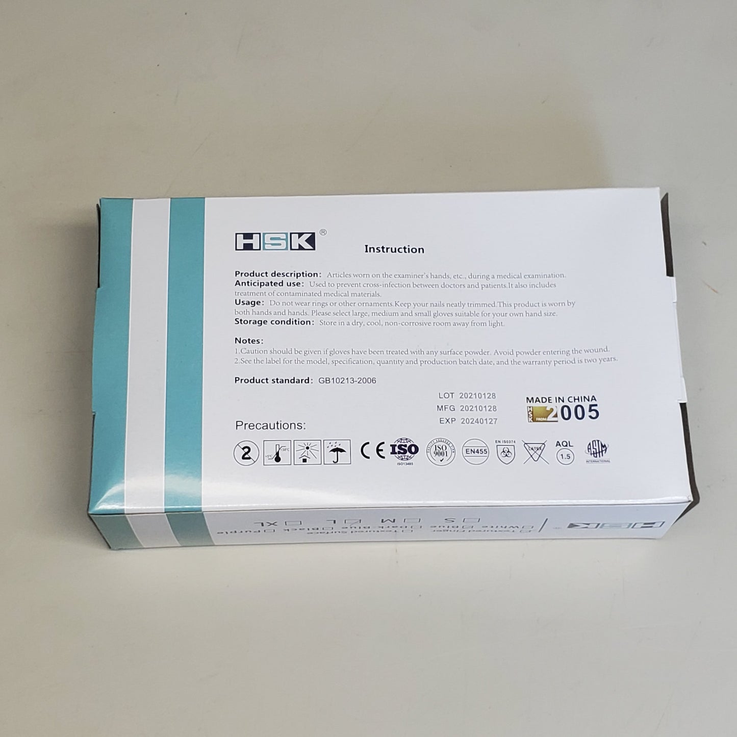 ZA@ HSK (60 Boxes = 6000 Gloves) Medical Nitrile Examination Gloves SZ Large Blue Textured Finger Powder Free