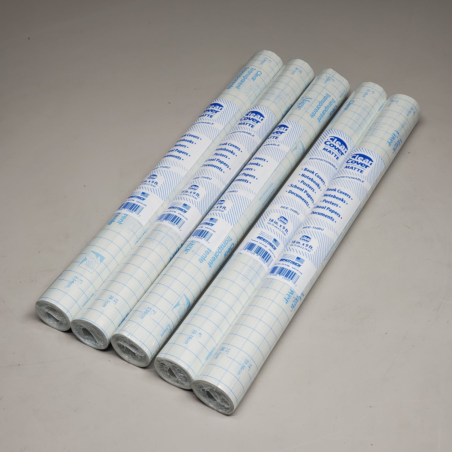 ZA@ KITTRICH CORP (60 Rolls) Clear Cover Matte Self-Adhesive Covering 18"x9' B