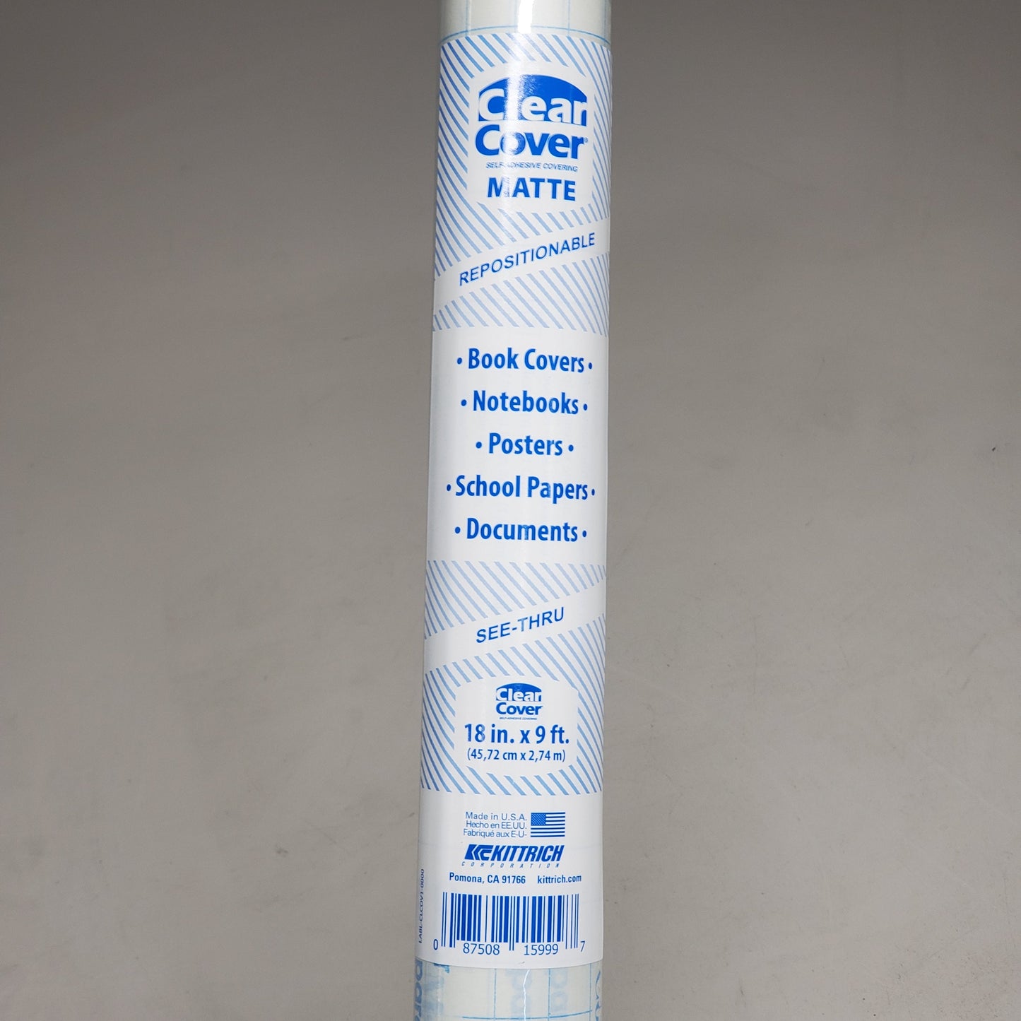 ZA@ KITTRICH CORP (60 Rolls) Clear Cover Matte Self-Adhesive Covering 18"x9' C