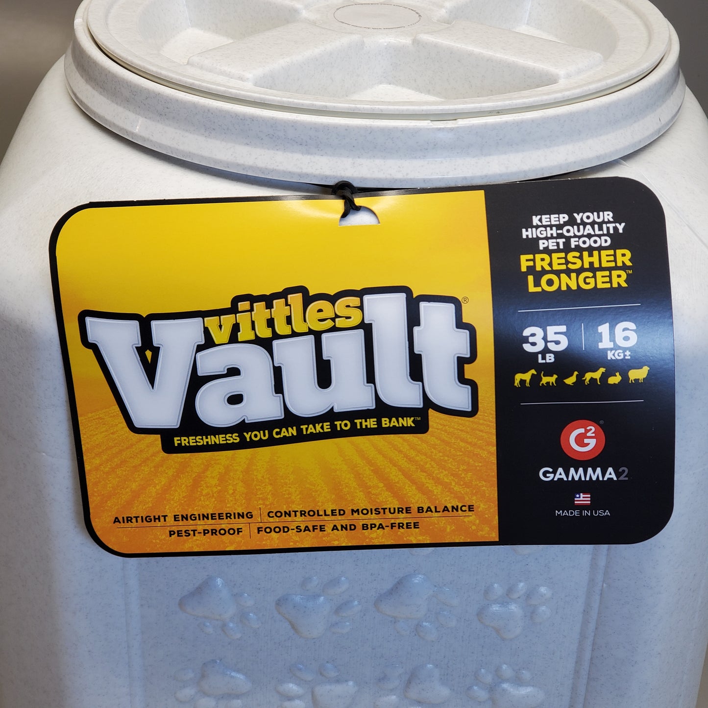 ZA@ GAMMA2 Vittles Vault (4-PACK) Airtight Pet Food Storage Container 35LB 12"x16.75"