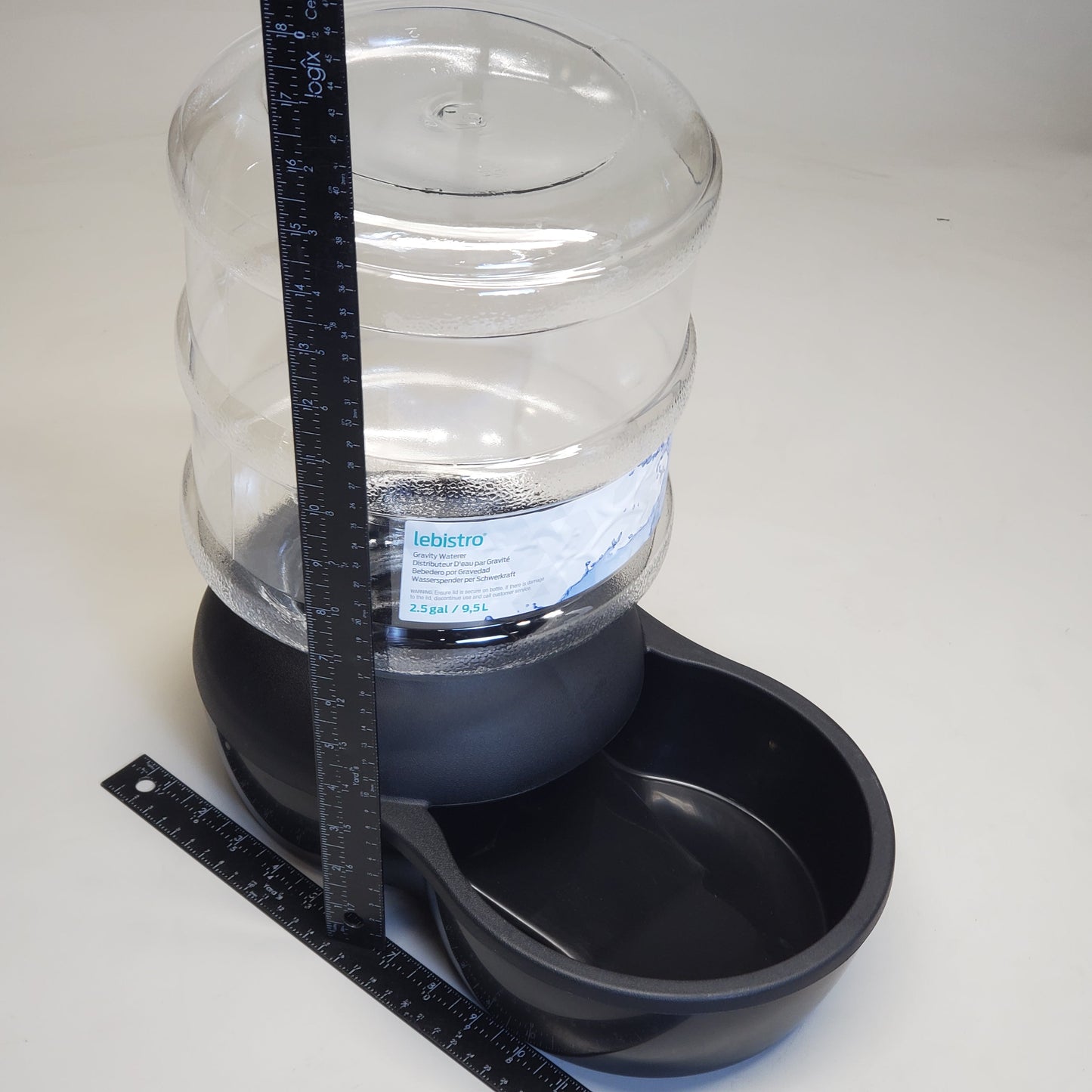 ZA@ LEBISTRO Gravity Waterer 2.5 Gallon Clear / Black 533152 24570 C