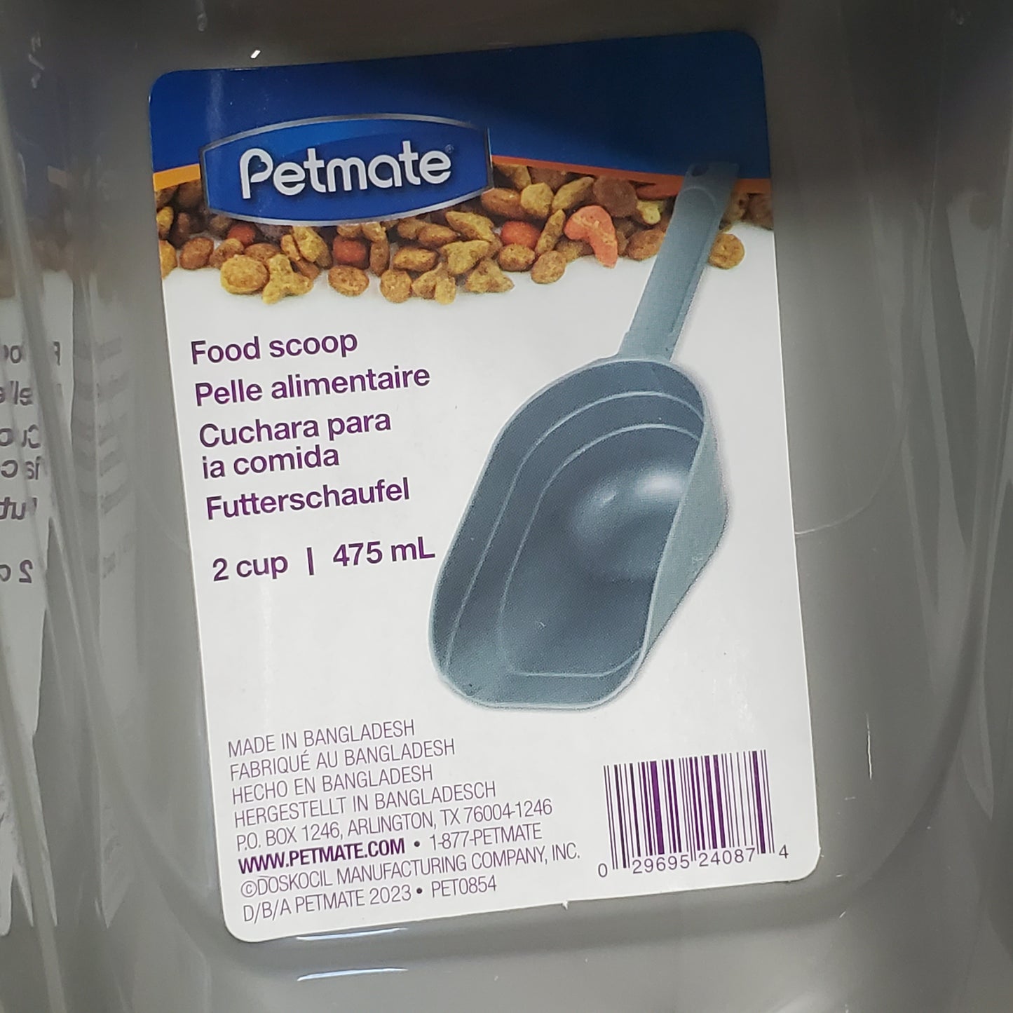 ZA@ PETMATE Pet Food Scoop 2 Cup (6 PACK) 12" Grey 24087