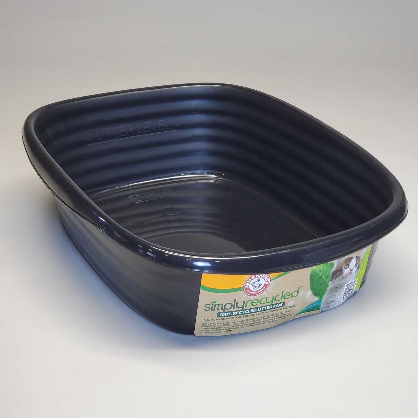 ZA@ ARM & HAMMER Cat Litter Pan SimplyRecycled 100% Recycled 10.5"x14" Black 22194 A